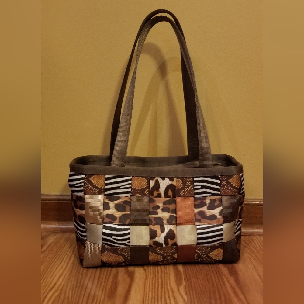 Harvey's Brown Multi-Animal Print Seatbelt Bag - Satchel